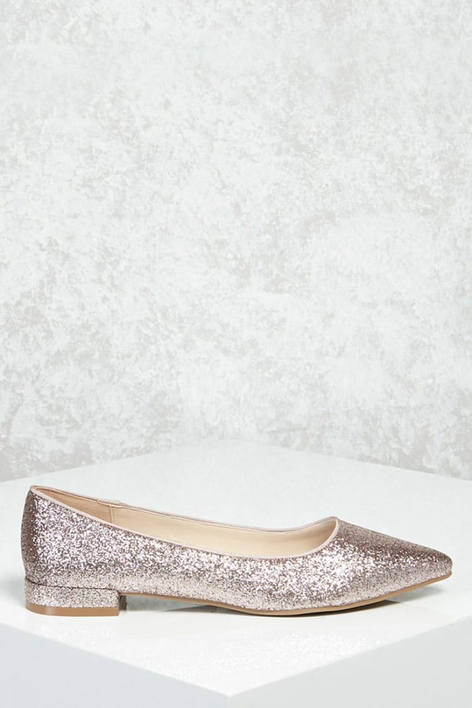 glitter ballet flats