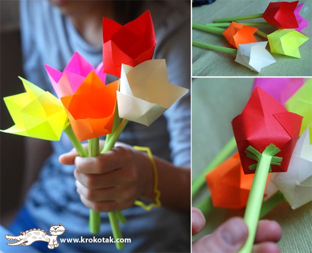 craft paper tulips - arts and crafts for kids