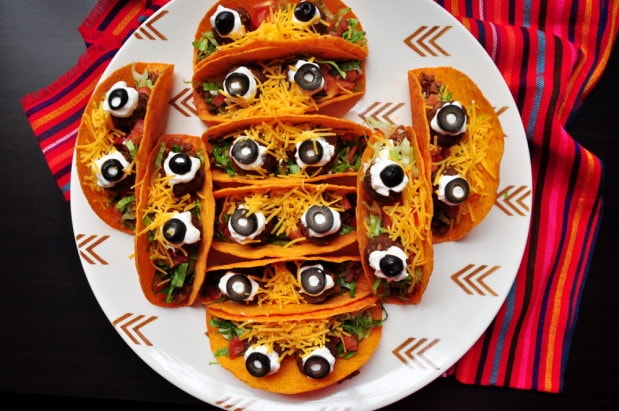 eyeball tacos Halloween food
