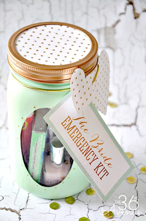 Bride-Emergency-Kit mason jar gift ideas