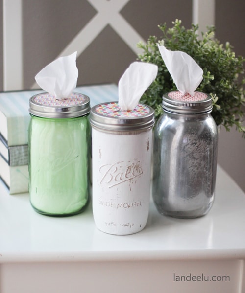 DIY Mason Jar Ideas - Tissue Holder