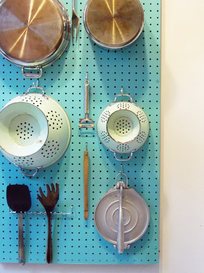 Kitchen Organization Ideas - Pegboard Wall Organizer