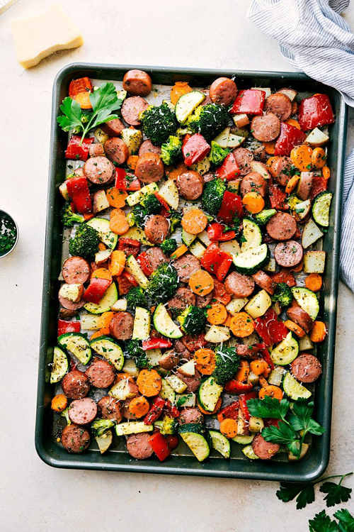 Low Carb Diet Recipes - One Pan Italian Sausage and Vegetables