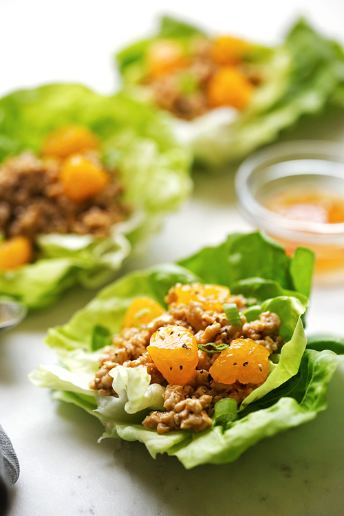 Low Carb Diet Recipes - Orange Chicken Lettuce Wraps