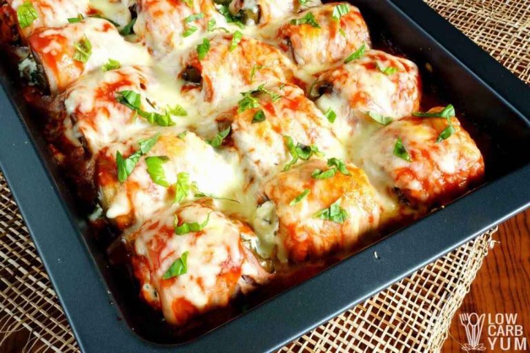 Low Carb Diet Recipes - Stuffed Eggplant Rolls