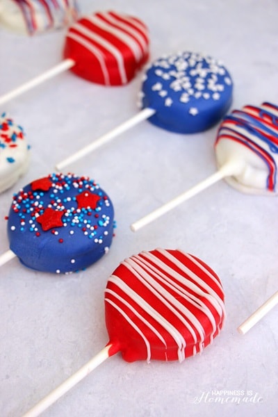 4th of July Desserts - Patriotic Oreo Pops