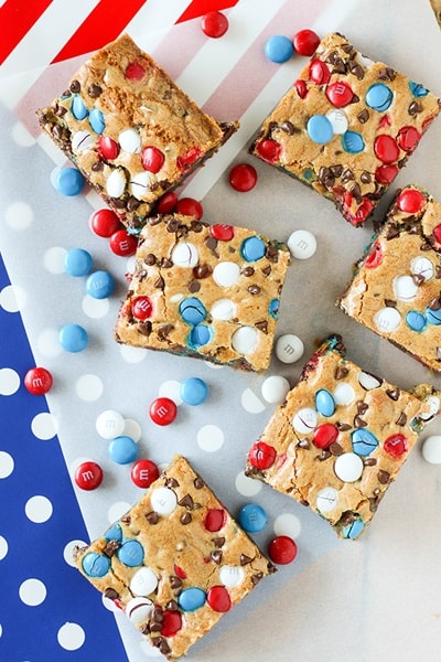 4th of July Desserts - Red, White and Blue Cookie Bars