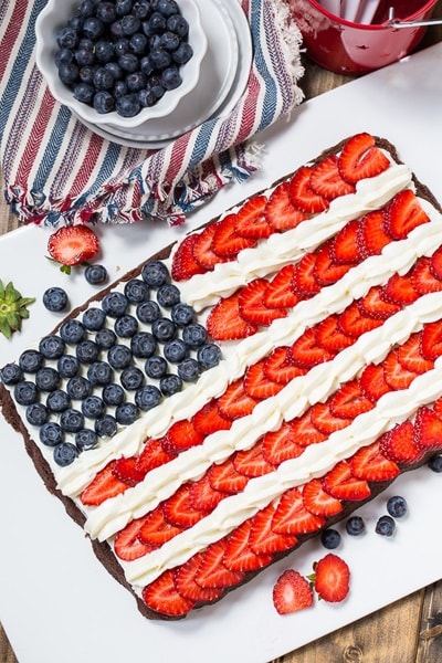 4th of July Desserts - Brownie Flag