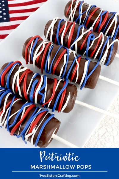 4th of July Desserts - Patriotic Marshmallow Pops