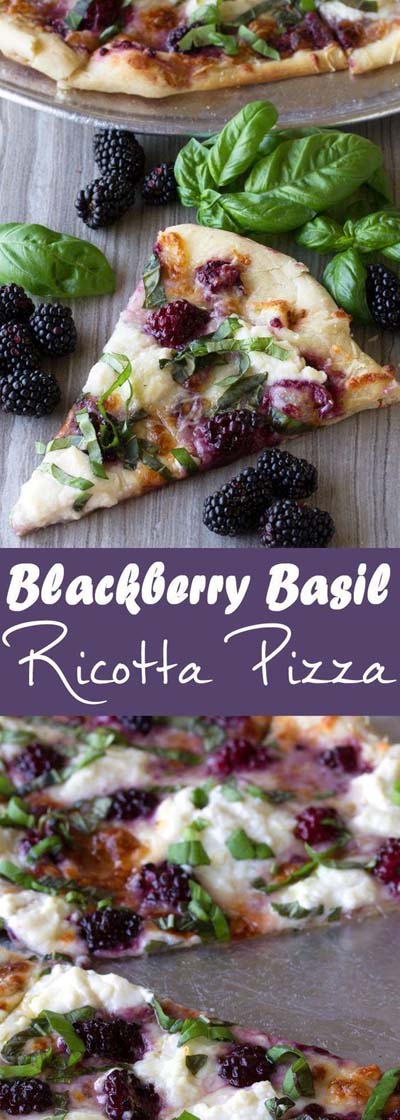 35 Homemade Pizza Recipes: Blackberry Basil Ricotta Pizza