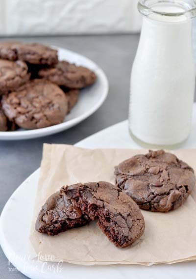 20 Keto Dessert Recipes: Chewy Double Chocolate Chip Cookies