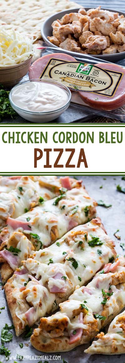 35 Homemade Pizza Recipes: Chicken Cordon Bleu Pizza