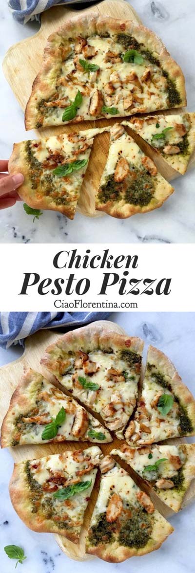 35 Homemade Pizza Recipes: Chicken Pesto Pizza