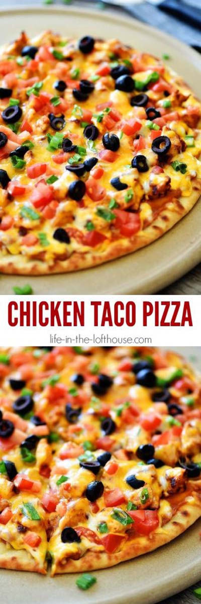 35 Homemade Pizza Recipes: Chicken Taco Pizza