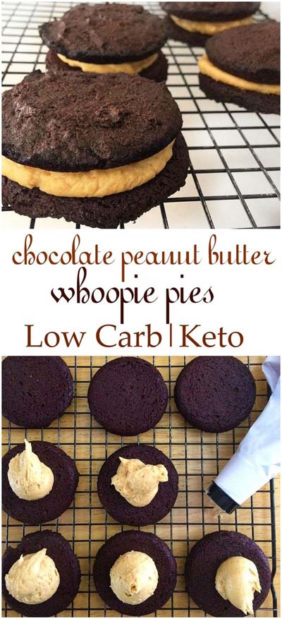20 Keto Dessert Recipes: Chocolate Peanut Butter Whoopie Pies