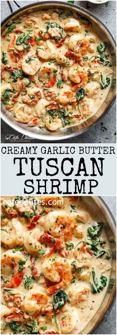 25 Pasta Recipes: Garlic Butter Tuscan Shrimp