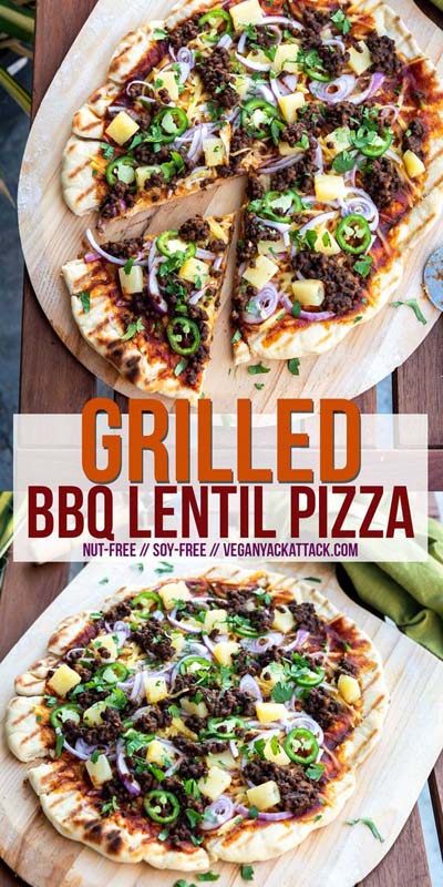 35 Homemade Pizza Recipes: Grilled BBQ Lentil Pizza