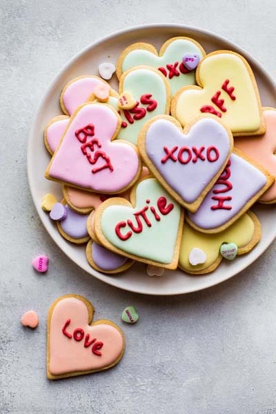 45 Valentines Desserts: Heart Sugar Cookies