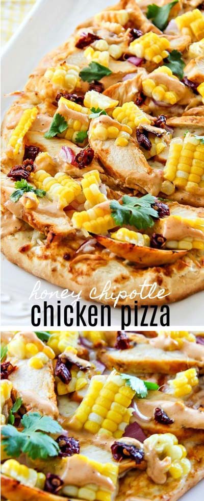 35 Homemade Pizza Recipes: Honey Chipotle Chicken Pizza