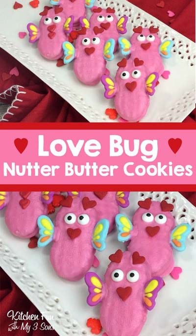 45 Valentines Desserts: Love Bug Cookies