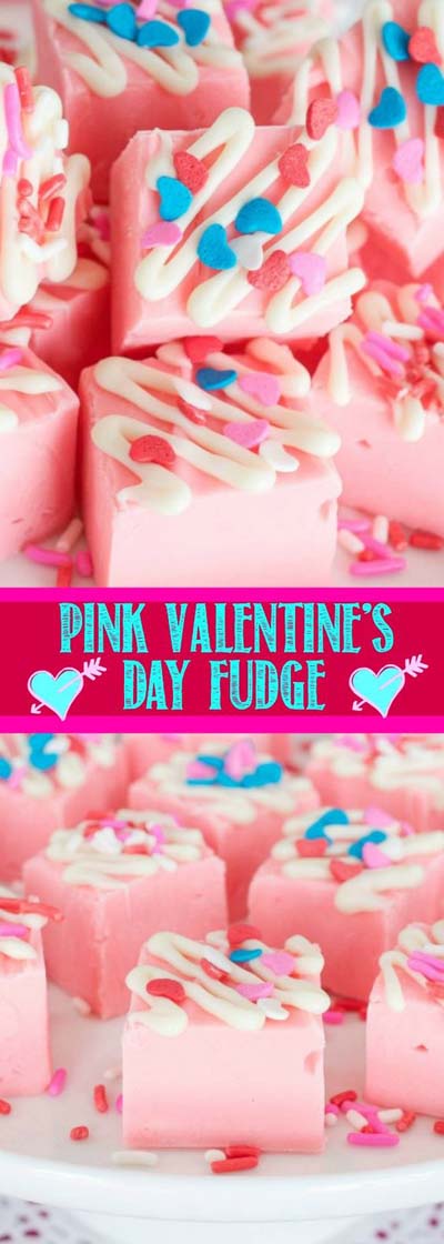 45 Valentines Desserts: Pink Lemonade Fudge