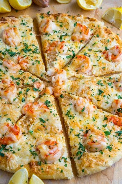 35 Homemade Pizza Recipes: Shrimp Scampi Pizza
