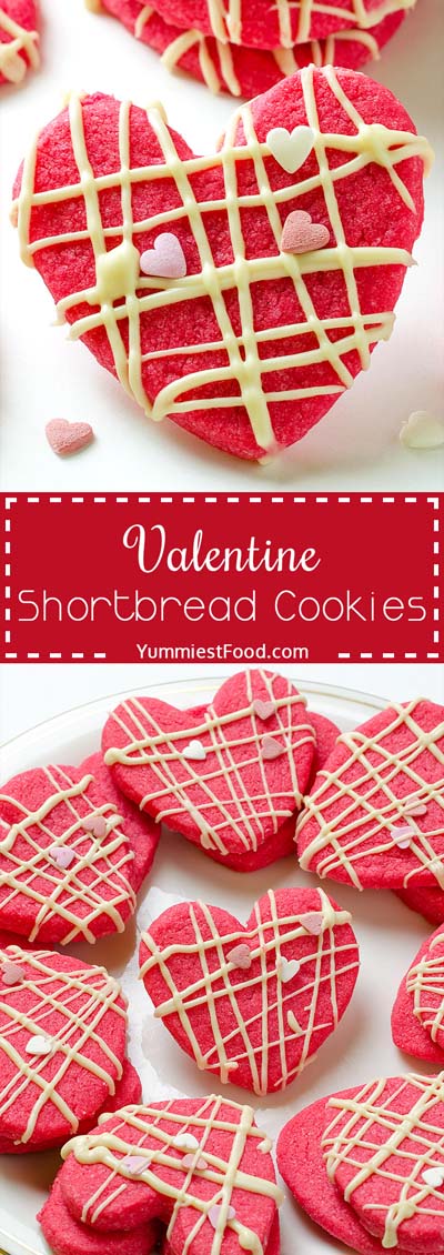 45 Valentines Desserts: Valentine Shortbread Cookies