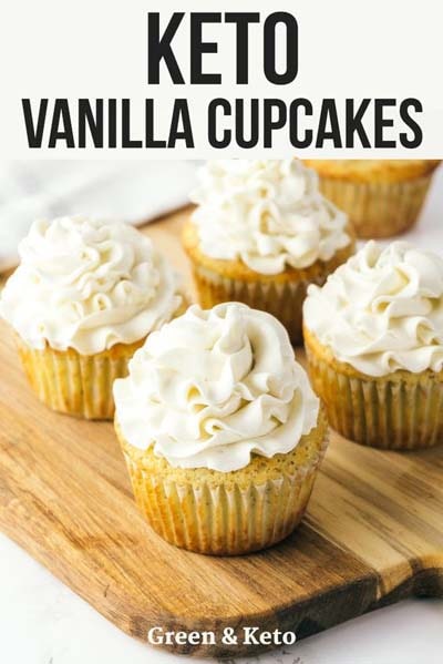 20 Keto Dessert Recipes: Vanilla Keto Cupcakes With Buttercream Frosting