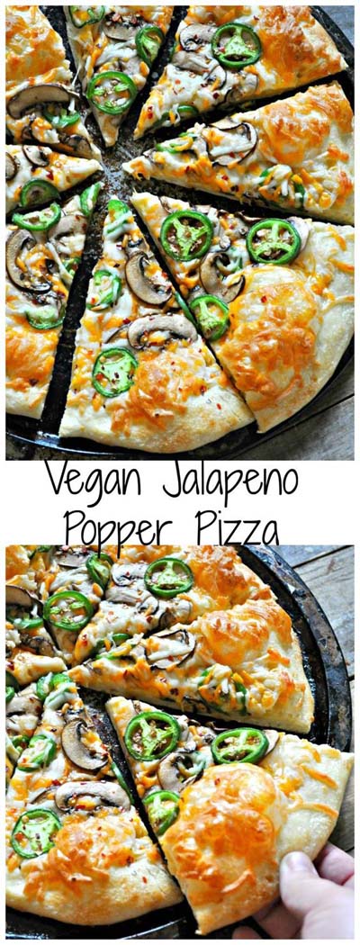 35 Homemade Pizza Recipes: Vegan Jalapeno Popper Pizza