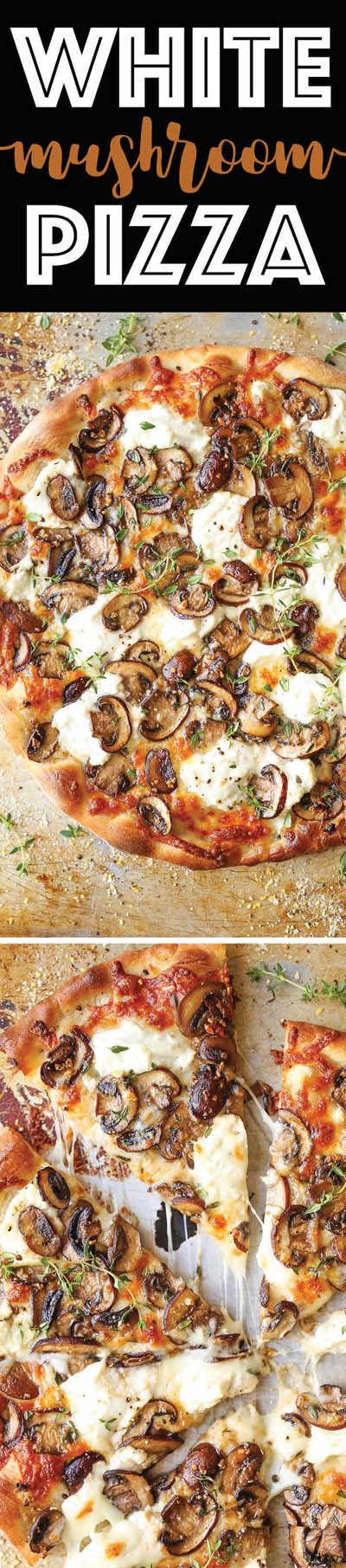 35 Homemade Pizza Recipes: White Mushroom Pizza