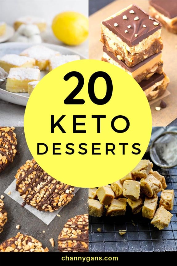 20 Keto Desserts. Just because you are following a keto diet does not mean you can't indulge once in a while. There are amazing keto desserts you can make to satisfy your sweet tooth.