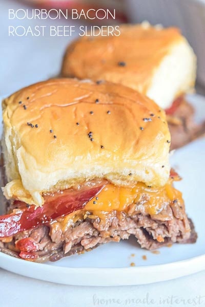 20 Slider Recipes: Bourbon Bacon Roast Beef Sliders