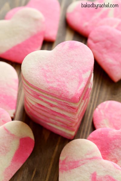 40 Valentine's Day Cookies: Marbled Valentine Sugar Cookies