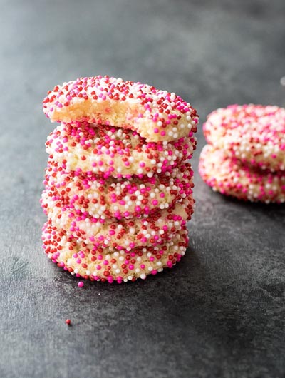 40 Valentine's Day Cookies: Soft Batch Valentine’s Day Sprinkle Cookies