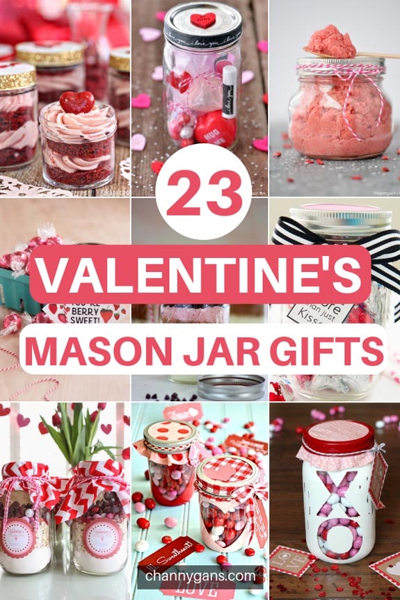 23 Awesome DIY Valentine's Mason Jar Gifts! These valentine's mason jar gifts are perfect to give to your loved ones this Valentine's day!