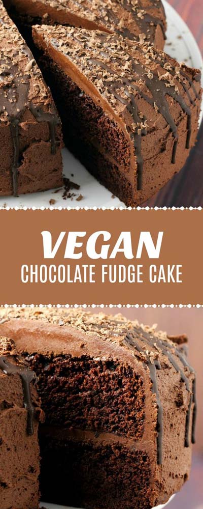 20 Vegan Cake Recipes: Vegan Chocolate Fudge Cake