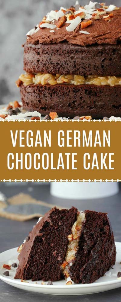 20 Vegan Cake Recipes: Vegan German Chocolate Cake