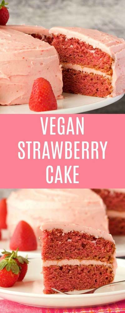 20 Vegan Cake Recipes: Vegan Strawberry Cake