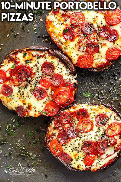 16 Keto Pizza Recipes: 10-Minute Portobello Pizzas