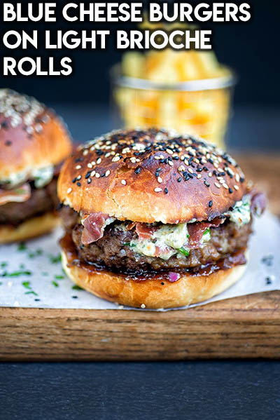 21 Burger Recipes: Blue Cheese Burgers On Light Brioche Rolls