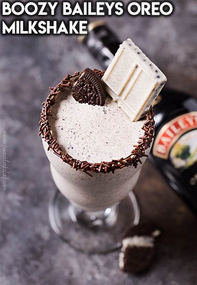45 Milkshake Recipes: Boozy Baileys Oreo Milkshake