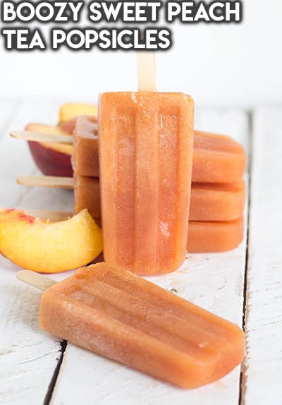 50 Popsicle Recipes: Boozy Sweet Peach Tea Popsicles