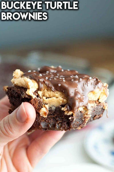 50 Brownie Recipes: Buckeye Turtle Brownies