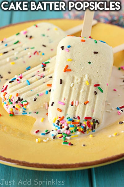 50 Popsicle Recipes: Cake Batter Popsicles