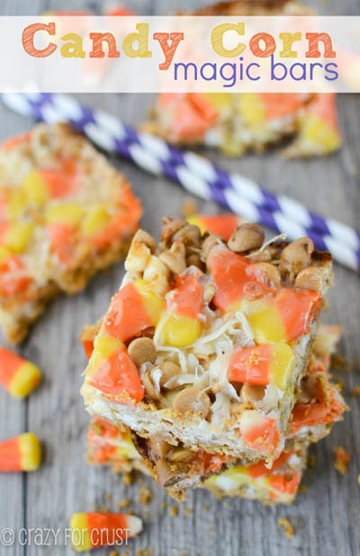 28 Magic Cookie Bars: Candy Corn Magic Bars