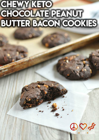 20 Keto Valentines Dessert Recipes: Chewy Keto Chocolate Peanut Butter Bacon Cookies