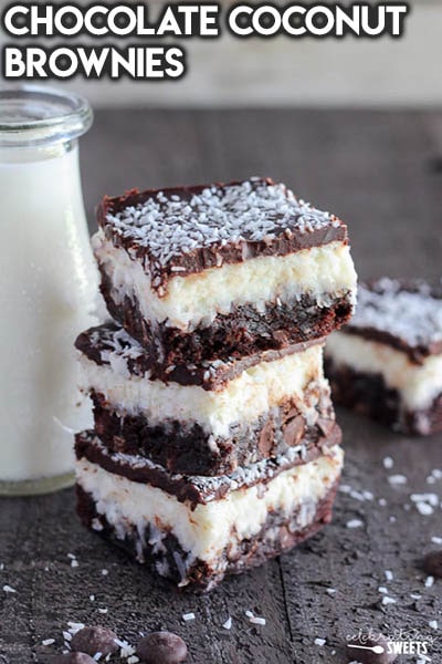 50 Brownie Recipes: Chocolate Coconut Brownies