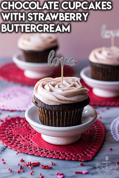 30 Valentines Day Cupcakes: Chocolate Cupcakes With Strawberry Buttercream