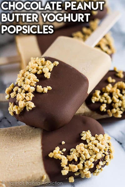 50 Popsicle Recipes: Chocolate Peanut Butter Yoghurt Popsicles