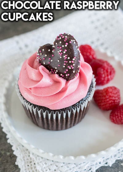 30 Valentines Day Cupcakes: Chocolate Raspberry Cupcakes
